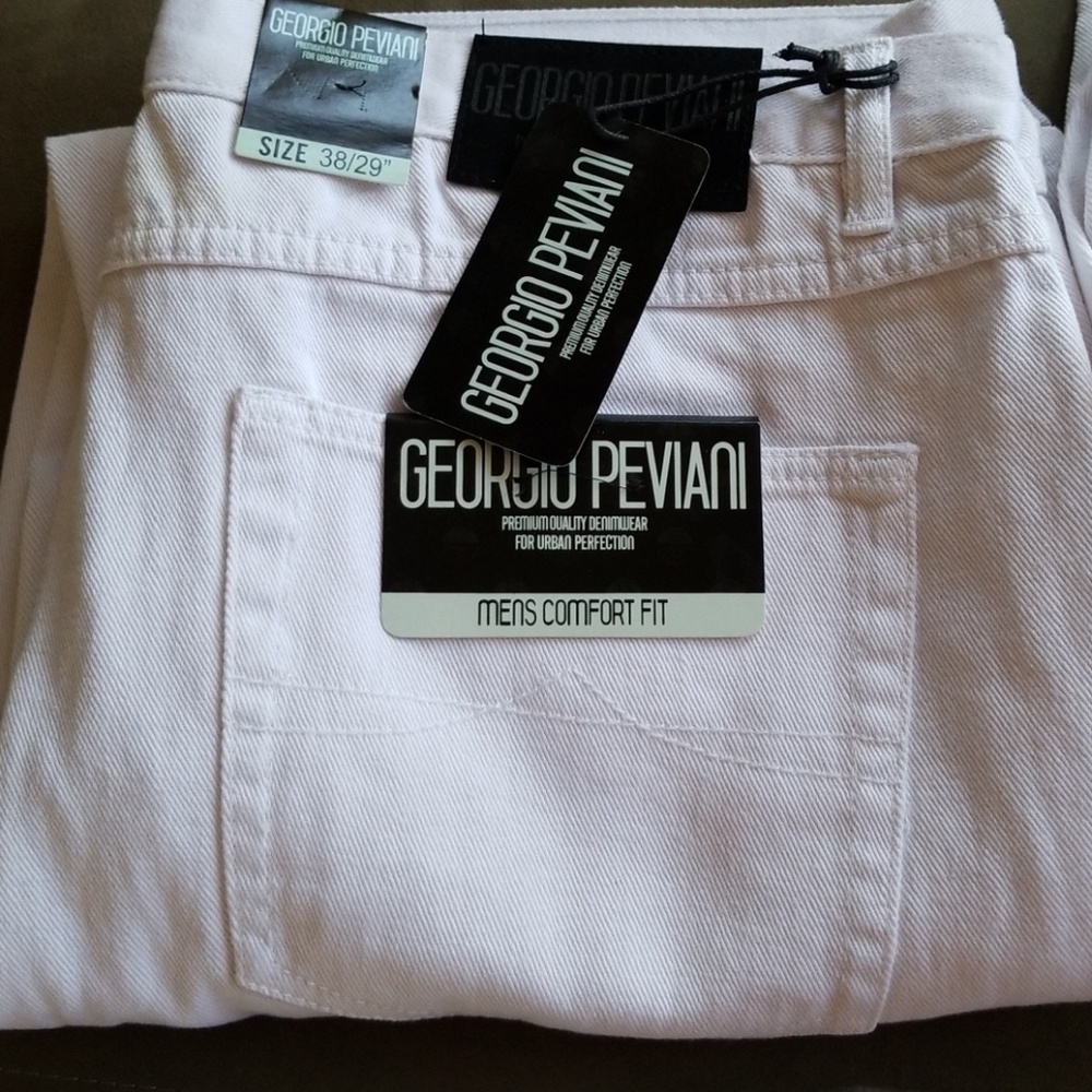 White denim Georgio Peviani men's jeans 38"/29"